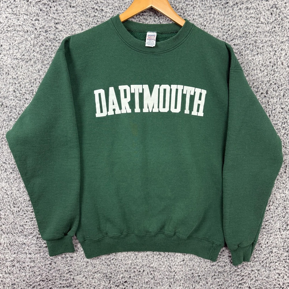 Vintage 80s Dartmouth Sweatshirt Crewneck Adult Large Green Soffe Heavy USA
